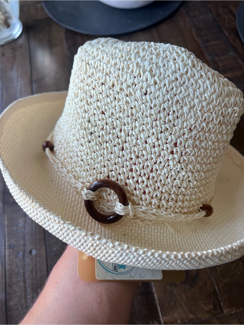 Vintage Y2K Faded Glory Weekender Ivory Straw Hat NWT